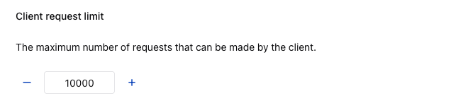 Client request limit
