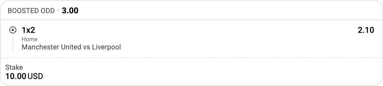 Ticket with odds-boost selection