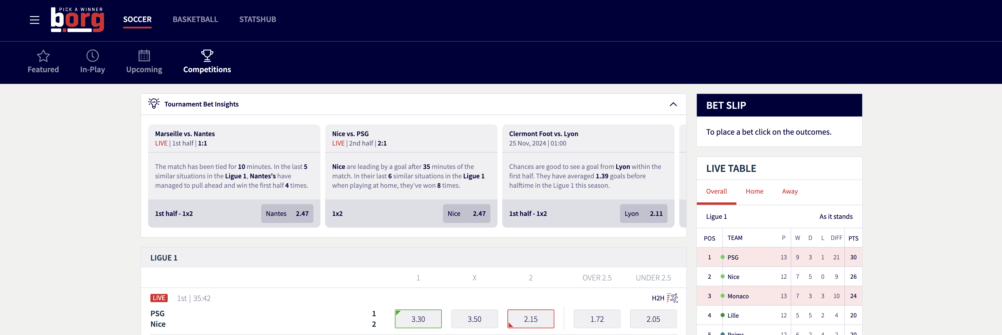 Bet Insights Desktop Inline Placement